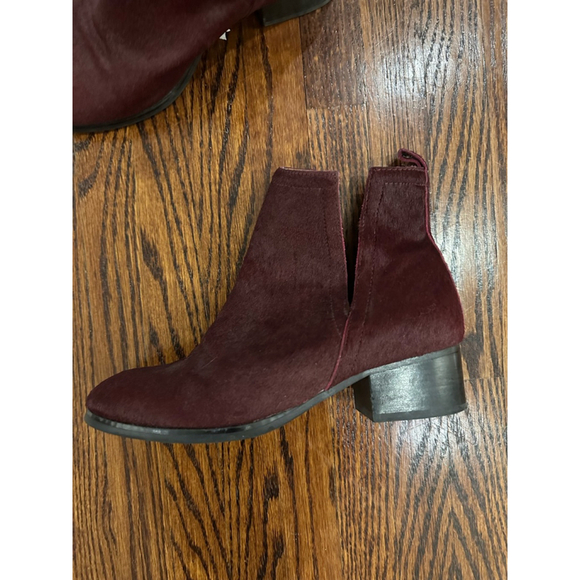 Jeffrey Campbell Ankle Boots Size 38.5 Burgundy - Picture 5 of 10